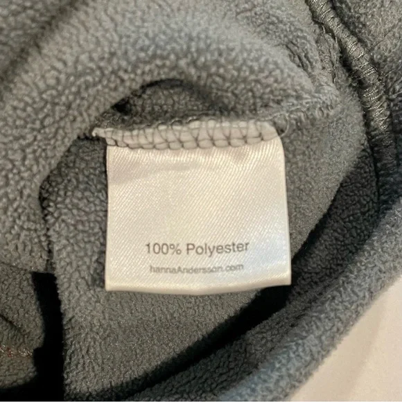 Hanna Andersson Fleece Jacket Boys 4 100 cm Girls Zip Front Antwerp Grey Rust - Picture 3 of 3